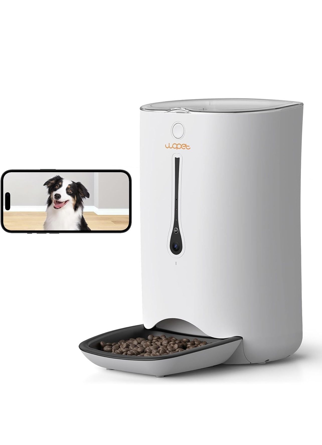 WOPET 7L Automatic Dog Feeder with Camera, 5G WiFi Cat Food