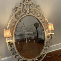 Fine art lamps Metal Flower Mirror Lights Up. 49 X 32