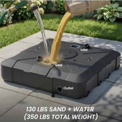 350lb Heavy-Duty Rolling Outdoor Umbrella Base Stand Refillable High-Density HDPE Offset Weights