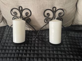 Set of 2 Wall Sconces with Candles