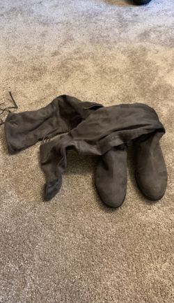 Knee high suede boots