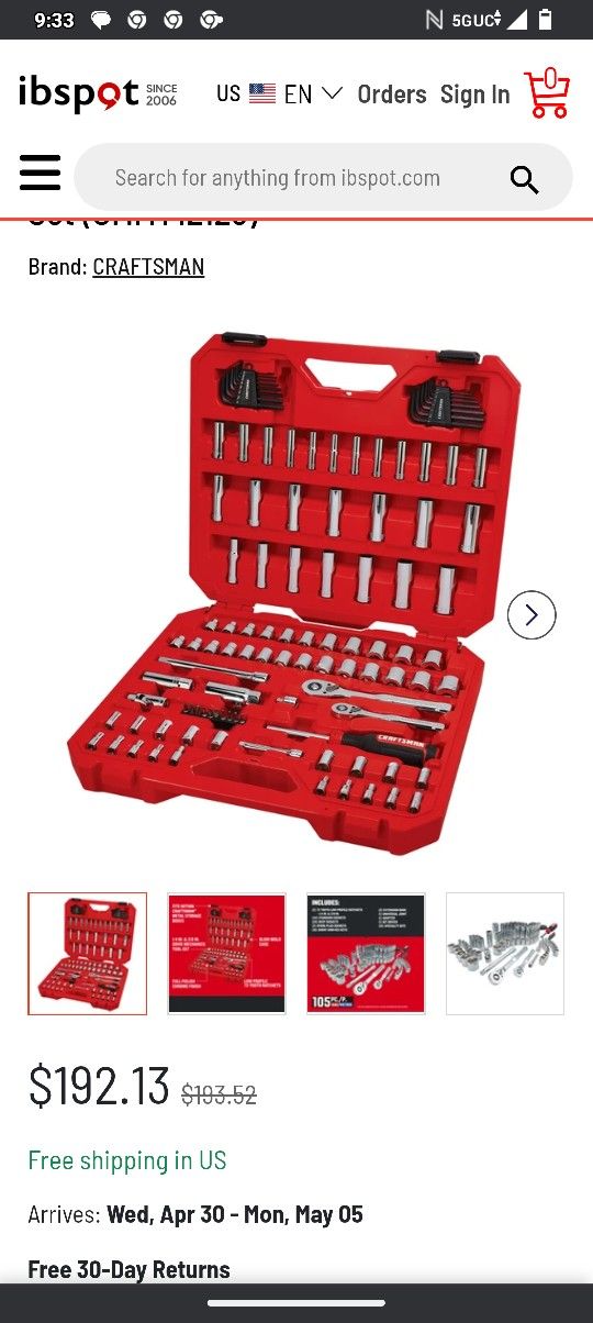 Craftsman 105 Set .