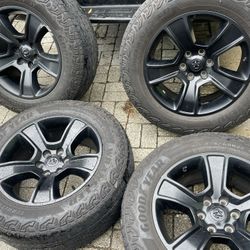 (4)20inch Black Dodge Ram 1500 Factory Wheels/Goodyear Tires (6 X5.5)