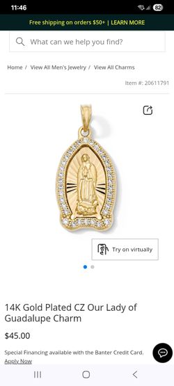 Dije de la virjen maria gold  plated con zirconias