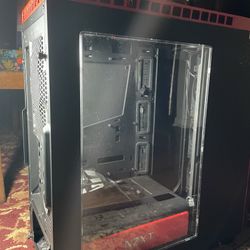 Mid Tower Computer Case Matt Black/Red - Reduced !