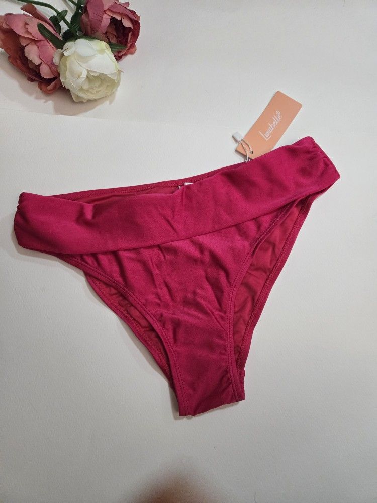 Lunabelle Dark Pink Bikini Bottom. Women's Swimsuit Bikini Bottom.