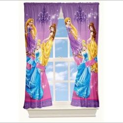 Disney  Princesses Girls Bedroom Curtain Panels Set