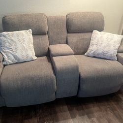 Set Of Electric Reclining Sofas 