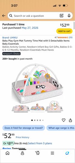 Brand New Baby Play Gym Tummy Time Mat