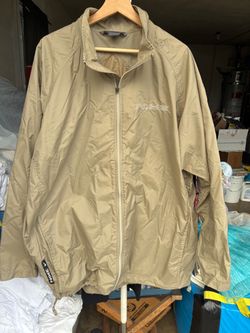 VINTAGE Nike Jacket Men XXL Tan Windbreaker Zip Swoosh Spellout Y2k Vtg Sport