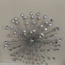 Metal Sparkly Flower Starry Wall Decoration