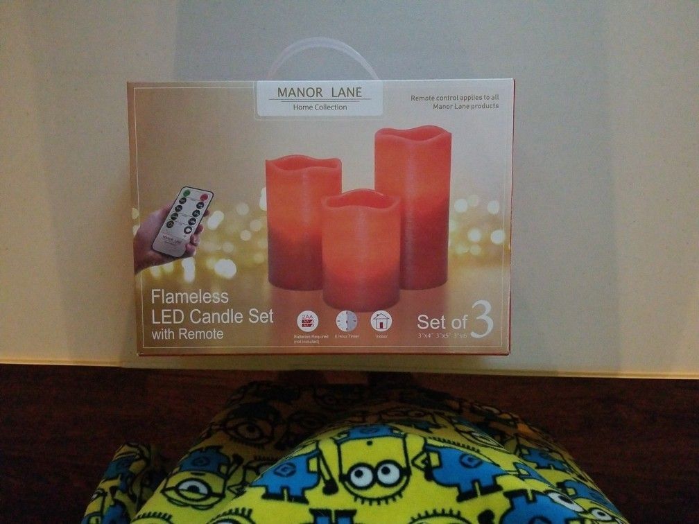 FLAMELESS RED LED CANDLE SETS WITH REMOTE 