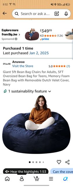 Giant bean bag 5ft
