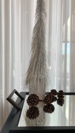 2ft Silver Metallic Tabletop Christmas Tree / Holiday Decor Accent