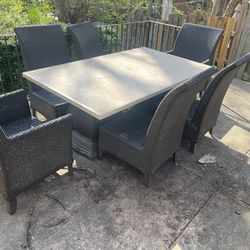 Marble Outdoor Table With 6 Chairs 