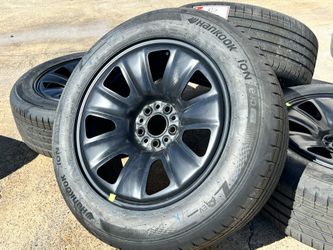 4x 2026 18" Tesla Model Y Juniper OEM Steel Wheels Rims HANKOOK 235/55/18 99%