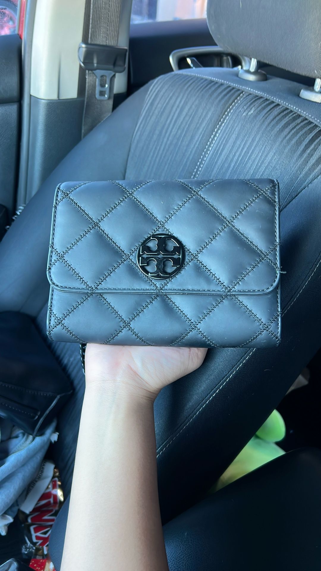 Tory Burch Black Quilted Chain Crossbody Bag
