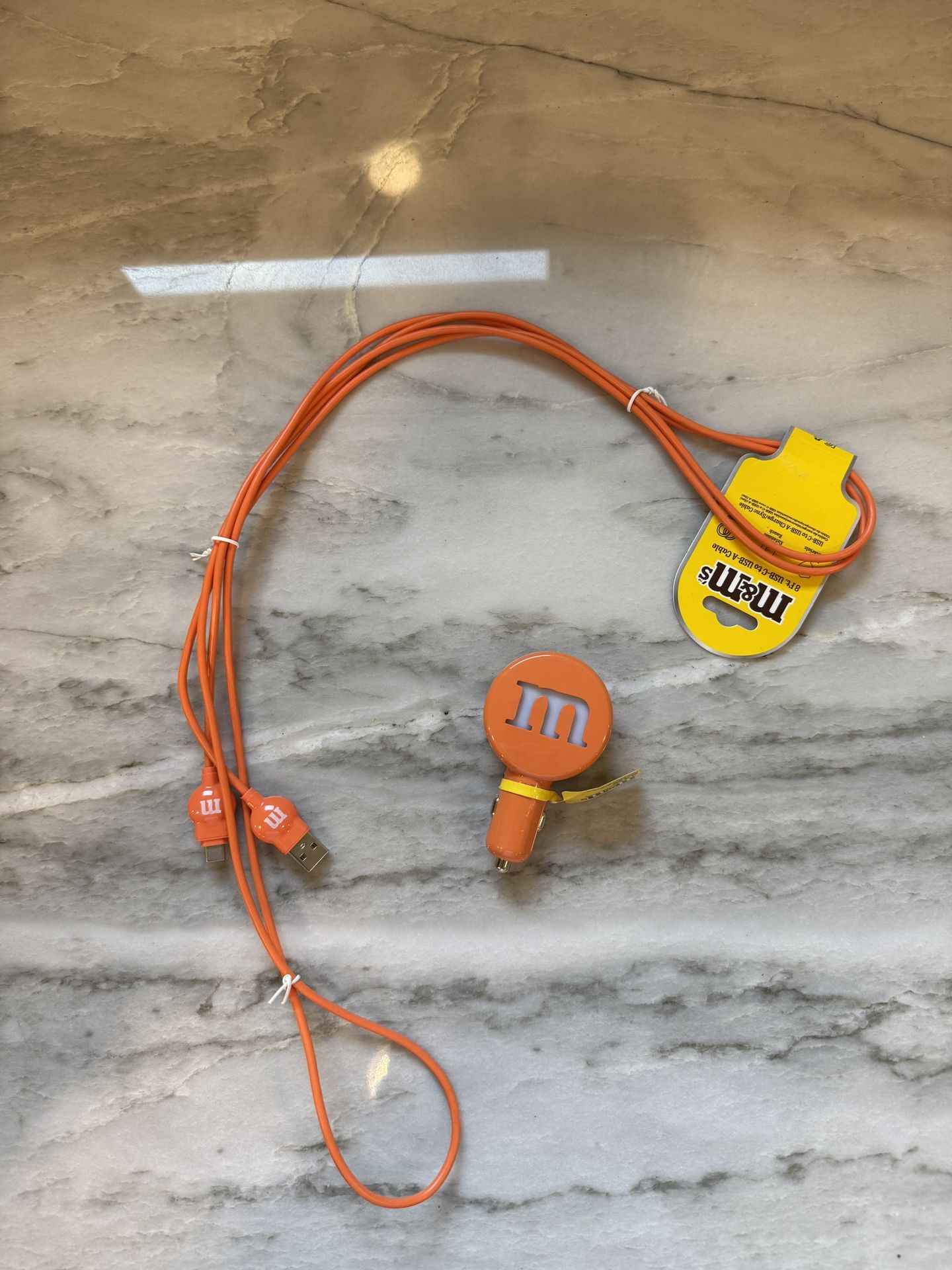 M&M Orange 8ftMultiPort USB -C Charging Cord New W/Tags,