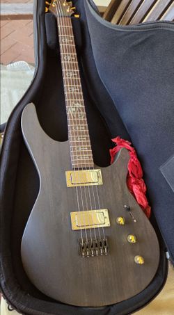 Warmoth Strat Soloist Style Guitar Dark Natural exotic wood Gibson PU’s & Harness Fender Gig Bag