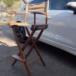 $ 125.00 TWO TALL DIRECTORS CHAIRS. 