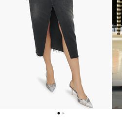 Reformation Nila Asymmetric Raw Hem Denim Skirt (NEW)