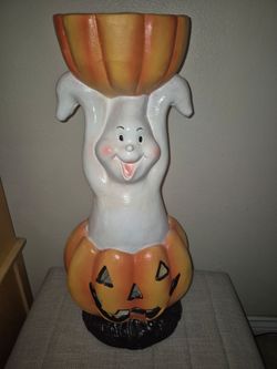 Halloween Ghost Pumpkin Ceramic Candy Bowl