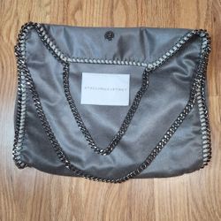 Women's Stella McCartney Grey Falabela Purse Fold-Over Tote Purse