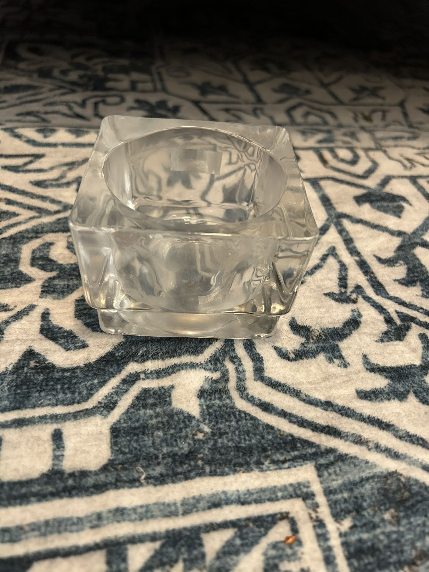 Kosta Boda Swedish ~ Clear Crystal Ice Cube Block ~Votive/Tealight Candle Holder