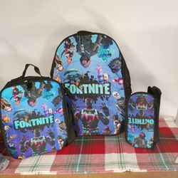 NEW 3-Pc Fortnite Set: Backpack, Lunch Bag & Pencil Case (Liteshow)