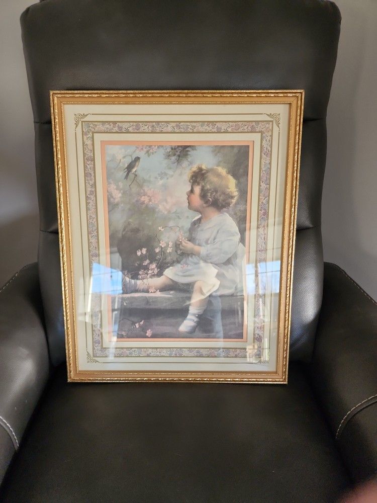 Home Interior Picture - Little Girl With Bluebird
