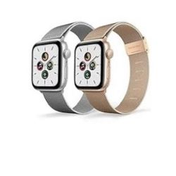 Magnetic Apple Watch Bands Stainless Steal Rose Gold And Silver 