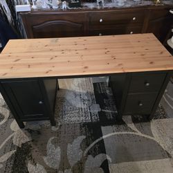 HEMNES
Desk, black-brown/light brown, 61x25 5/8 "