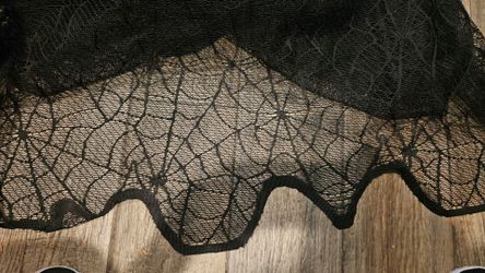 Three piece bat/ spider web Valance and tablecloth set