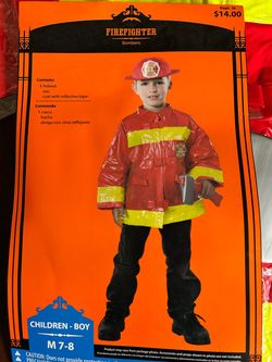 Fireman costume boys size 7-8