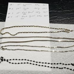 Choice Of Four Beautiful Necklaces, Sterling Silver 