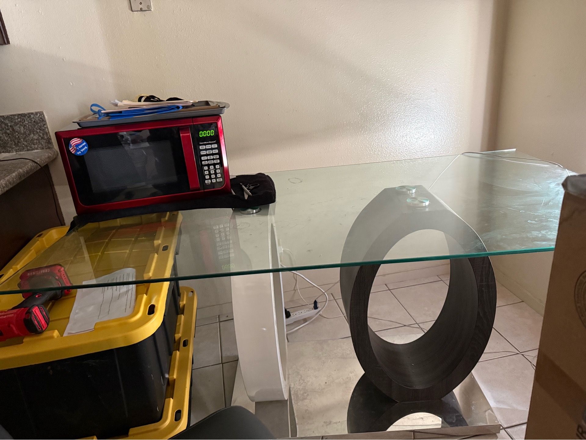 Glass kitchen table no chairs