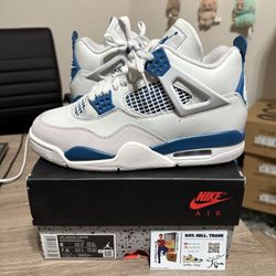 Size 6 Mens (Not 6Y) Air Jordan 4 Retro 2024 Military Blue White (TRIED ON)