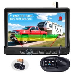 RV Backup Camera with AI Detection: Wireless Backup Camera for Furrion 7-Inch Monitor,HD 1080P,Loop Recording, Night Vision, Easy Install, 4-Channel