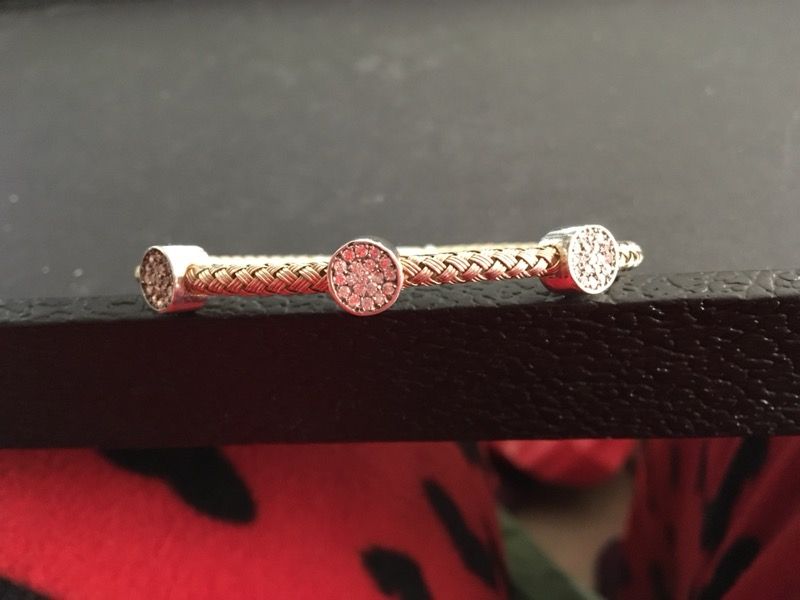 Gold over 925 white CZ bangle