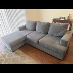 Gray  Sectional Couch Sofa Reversible Chaise
