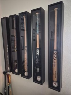 Baseball and bat display case