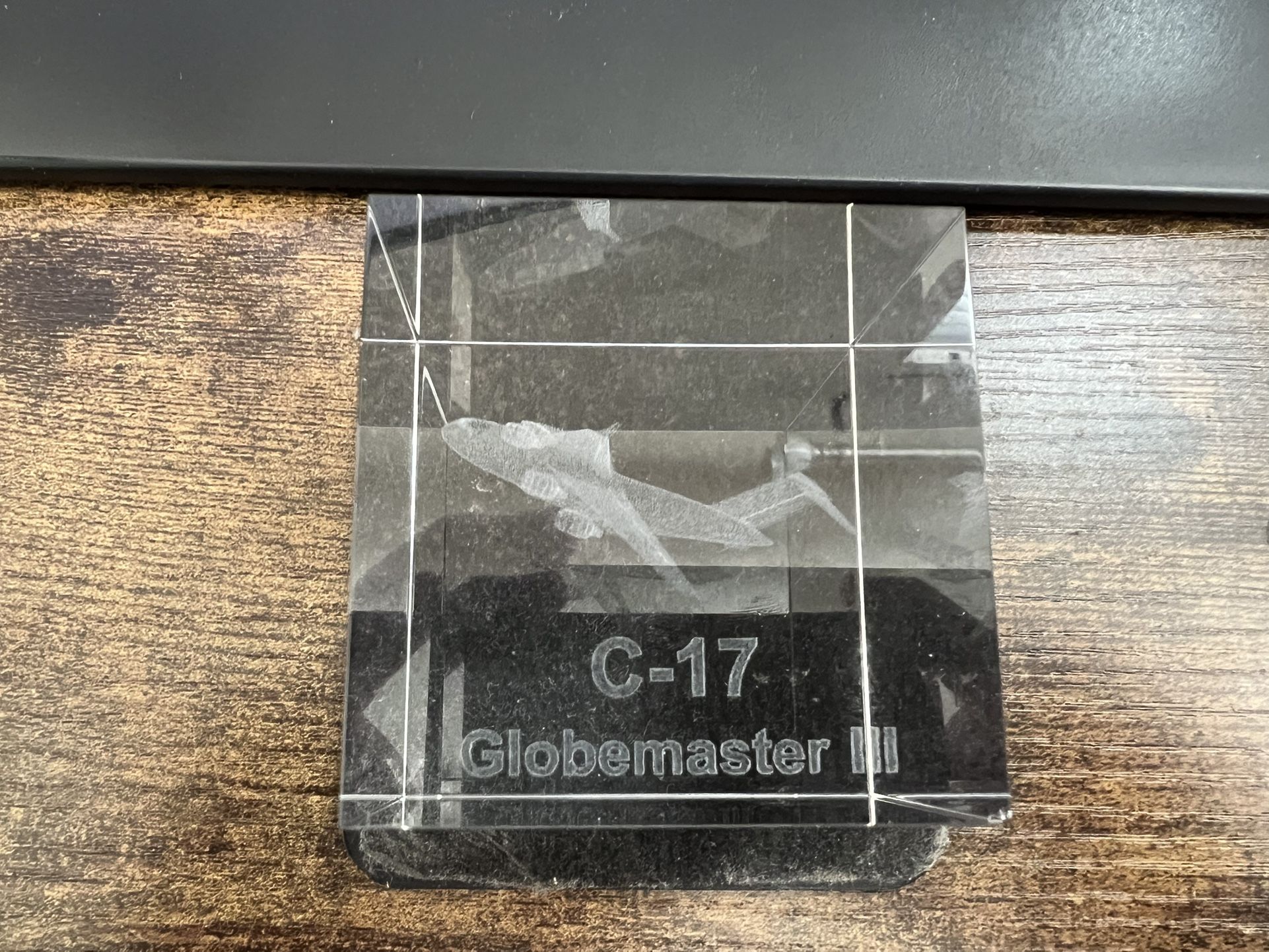 Boeing C-17 Globemaster Glass Paperweight Collectible