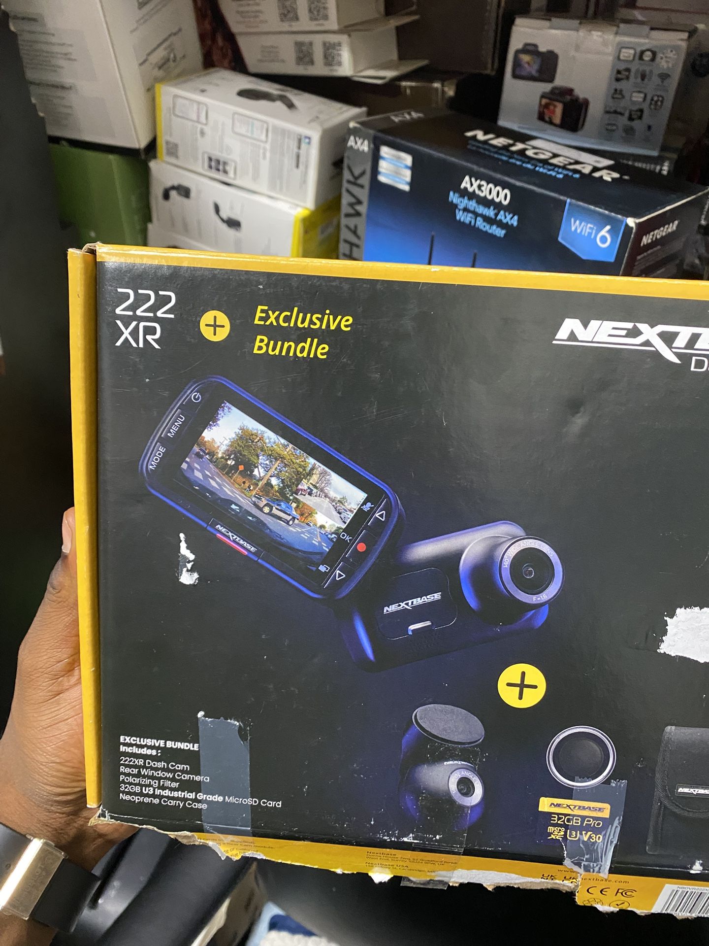 Nextbase 222XRWC 1080p Dash Cam + Rear Cam HD in Car Camera Bundle with polarizing filter, 32GB SD card and Carry Case