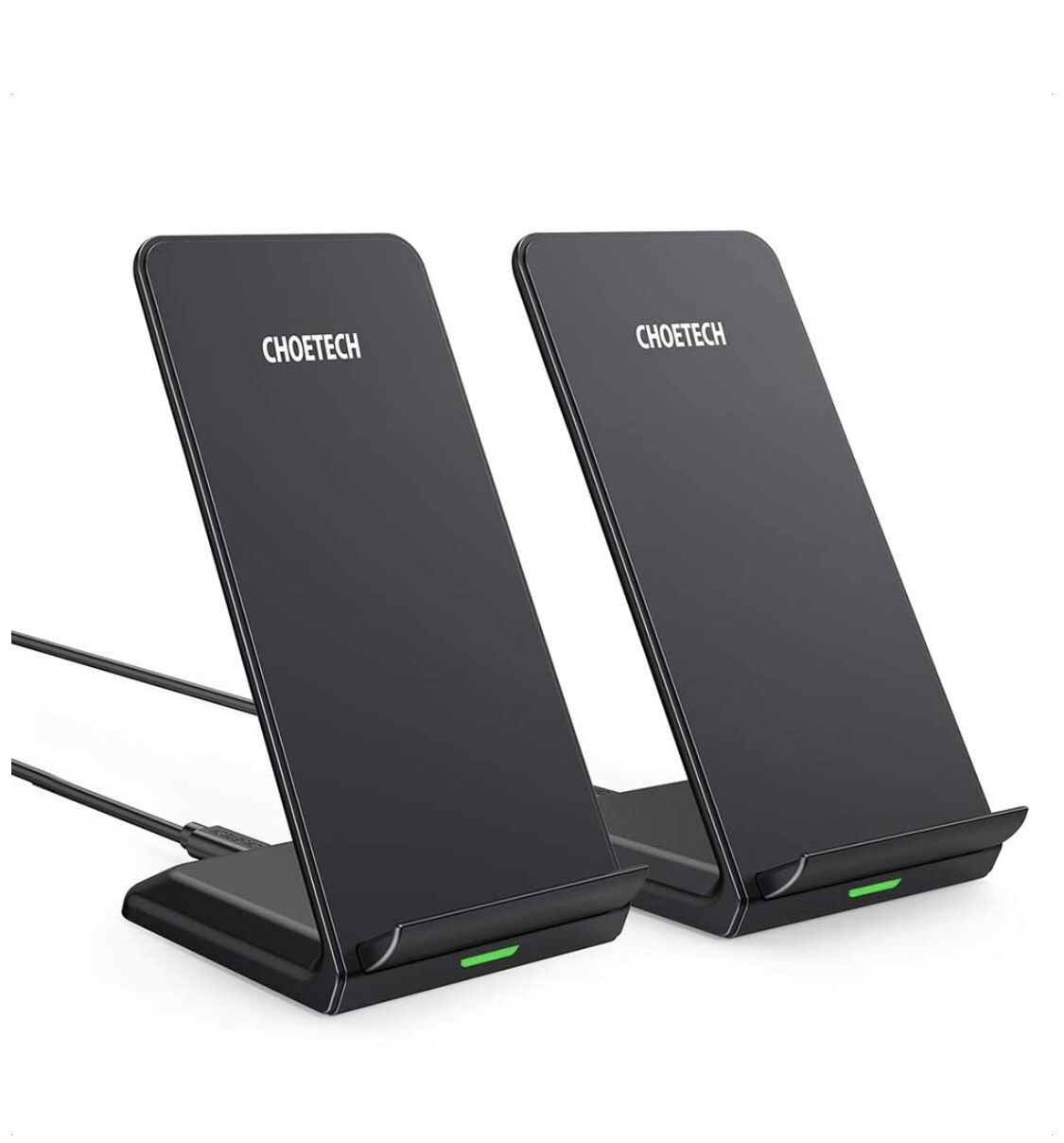 2 pack wireless charger 10W Qi fast wireless charger stand for Iphone and Samsung