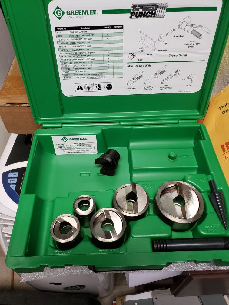 Greenlee Stainless Steel knockout set minus the pump for Sale in