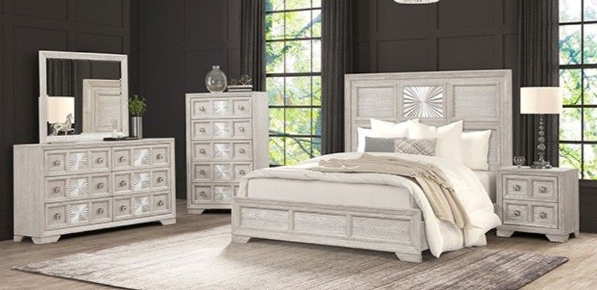 Brand New Grey Upscale 4pc Queen Bedroom (Available In Eastern King)