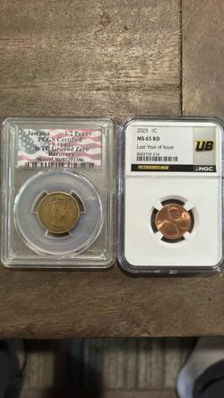 Two Certified Slabbed Coins PCGS NGC