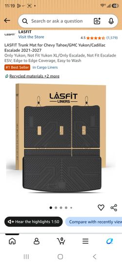 LASFIT Trunk Mat for Chevy Tahoe/GMC Yukon/Cadillac Escalade