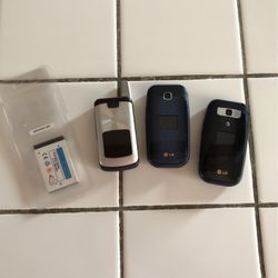 3- CELL PHONES AND 1- CELL BATTERY