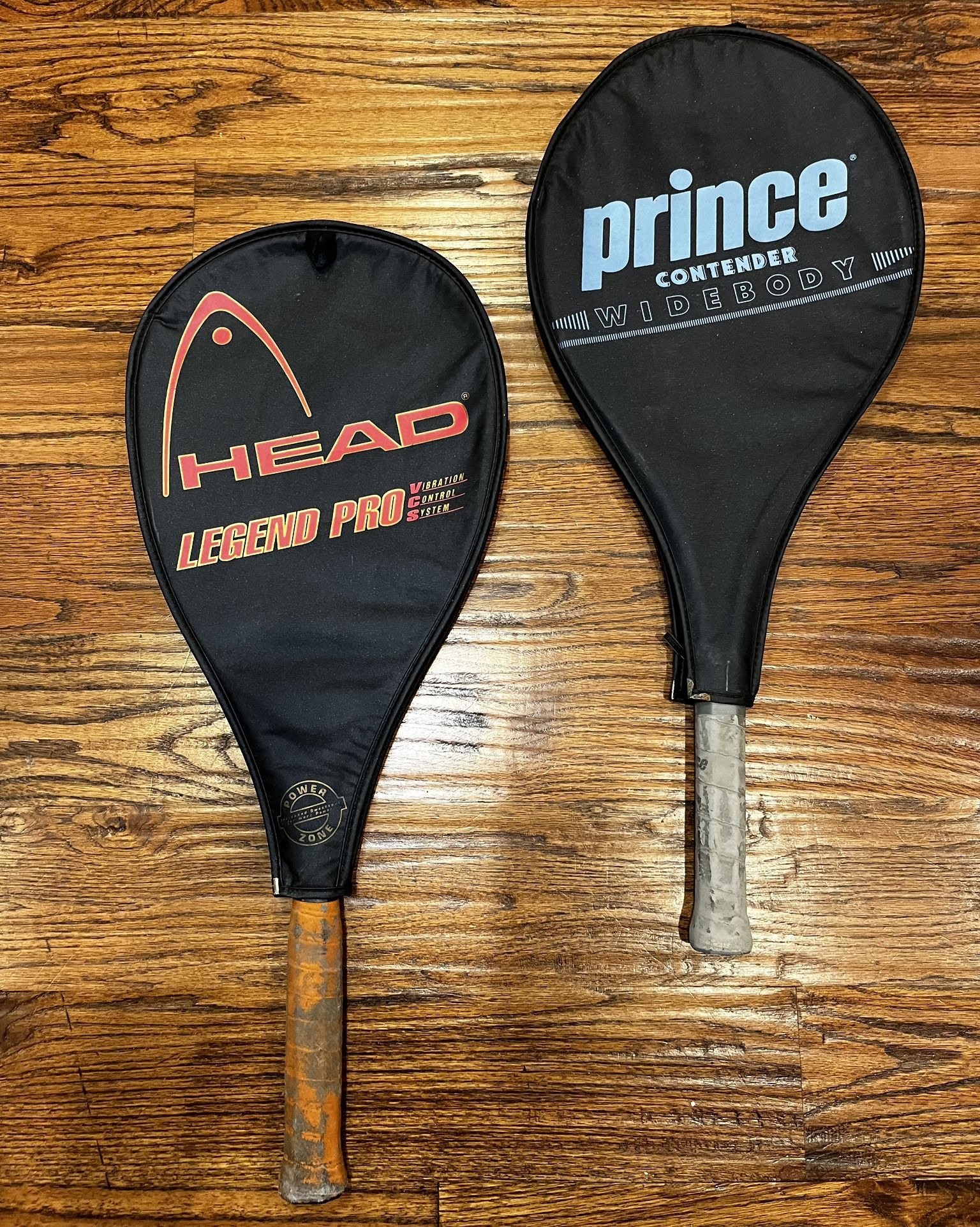 2 Quality Tennis Rackets - HEAD Legend Pro & Prince Contender Widebody w/ Covers - $20 for Both!